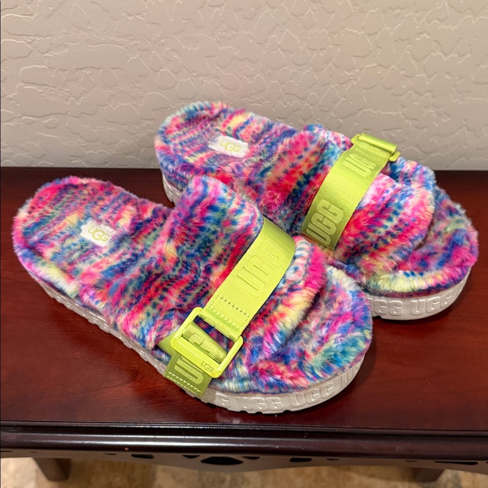 UGG Women's Fluffita Pixelate Platform Sandal Slippers
Sz7